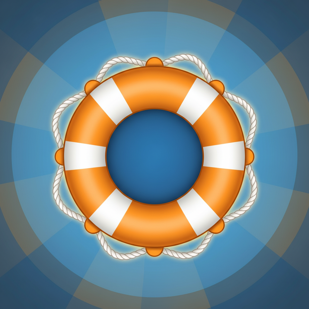 Life Preserver symbol - orange and white ring