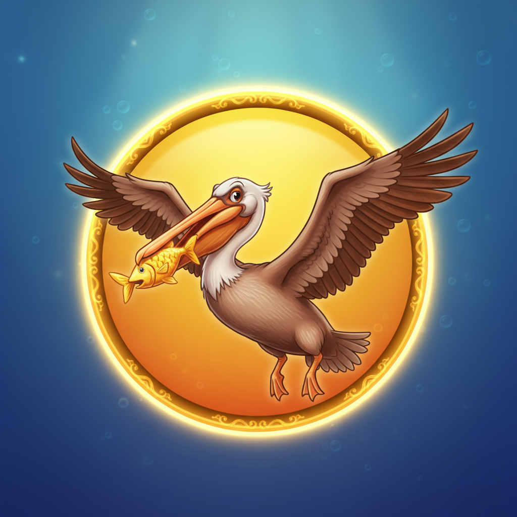 Pelican symbol - brown pelican bird