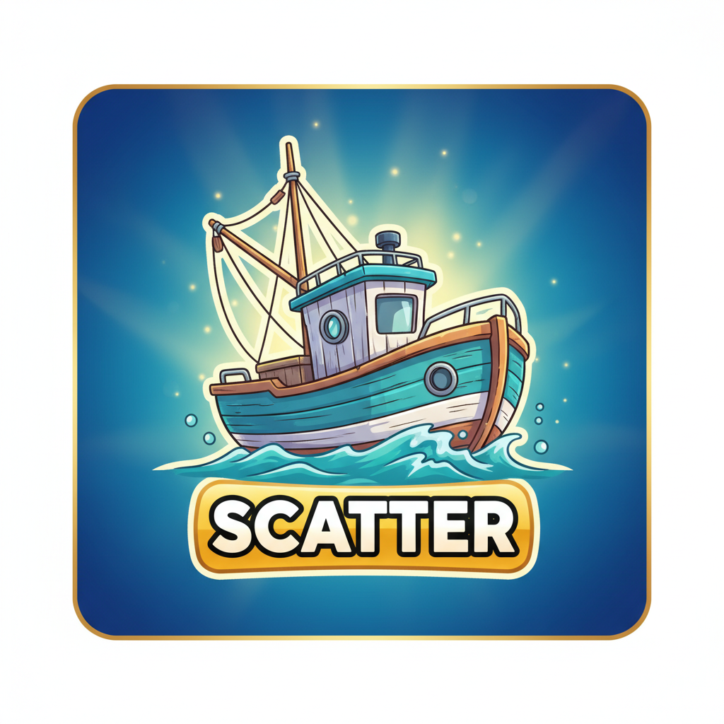 Scatter symbol - Fishing Boat with SCATTER text